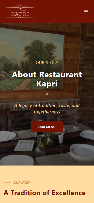 Kapri about on mobile