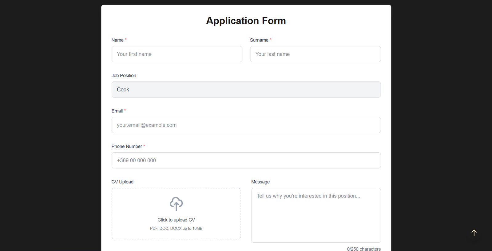 Riverstone join us application form